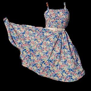 Belle Poque - Vintage Style A-Line Multi-Colored Floral Dress (Size XXL/18)